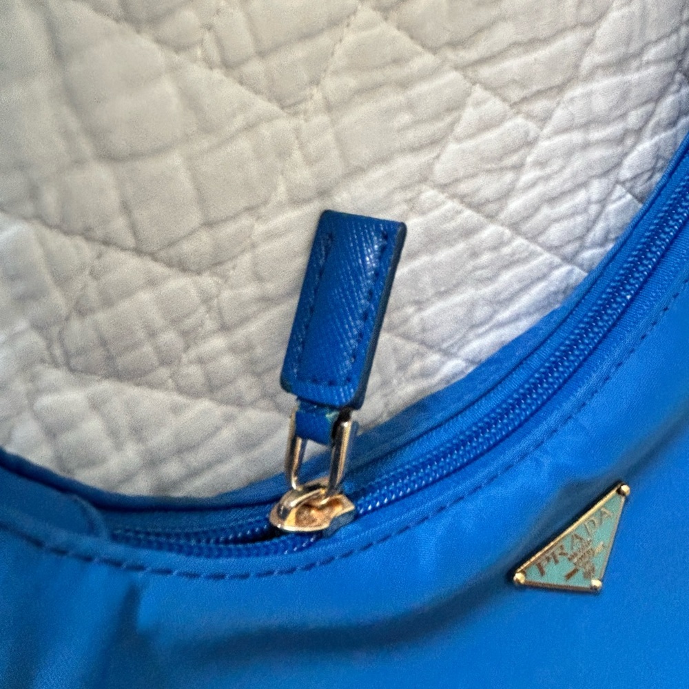 Auth PRADA Logo Mini Shoulder Bag Blue Nylon - Picture 5 of 10